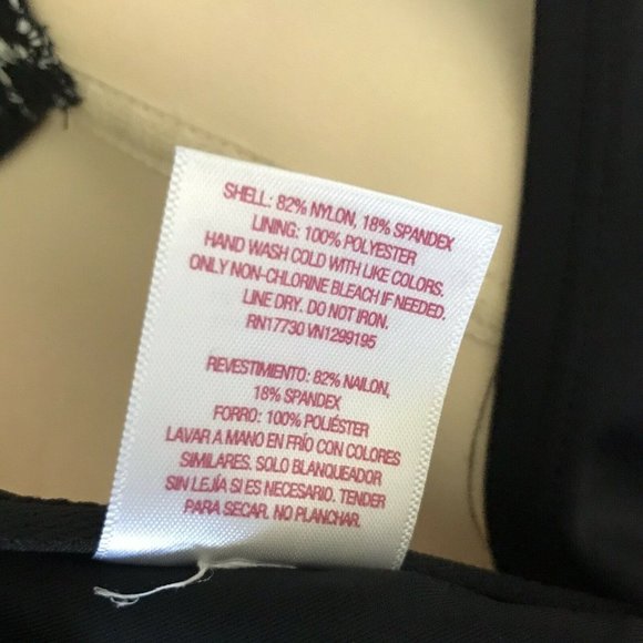 Merona One-Piece  Black & White Swimsuit Sz L - Picture 6 of 6